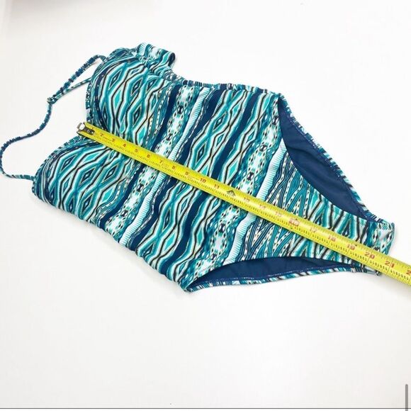 Jessica Simpson One-piece Swimsuit Teal and Navy with Gold Studs - Picture 14 of 16